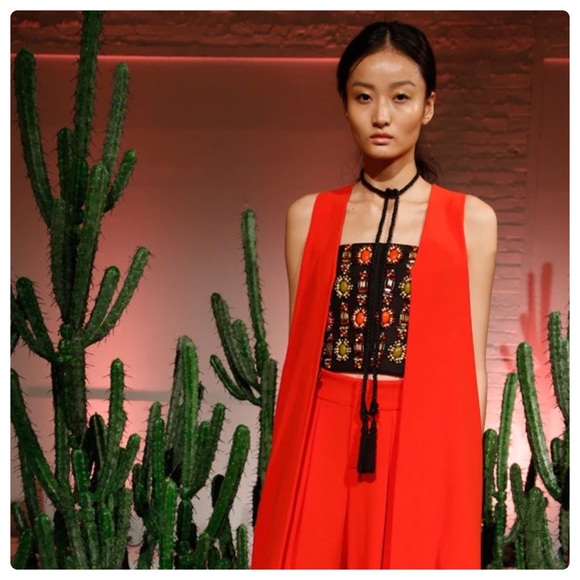 ALICE + OLIVIA Saraphina Beaded Cropped Top - Picture 9 of 15